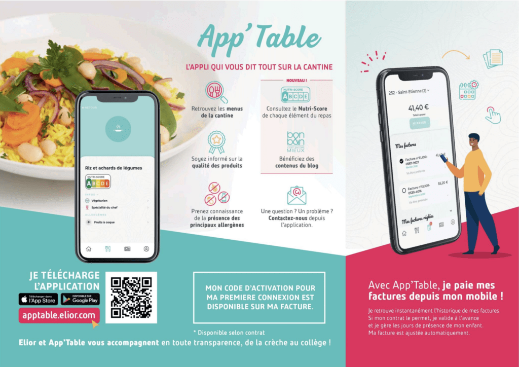 application mobile cantine